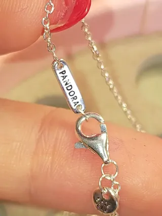 Conjunto Pandora Corazón Rojo Plata