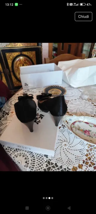 Scarpe donna MNG nere tacco con fiocco