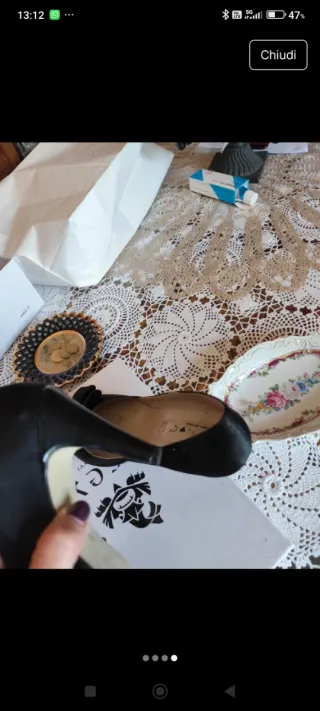 Scarpe donna MNG nere tacco con fiocco