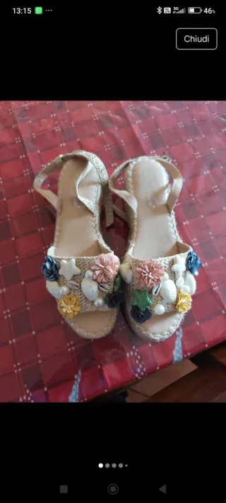 Sandali donna beige multicolor con fiori