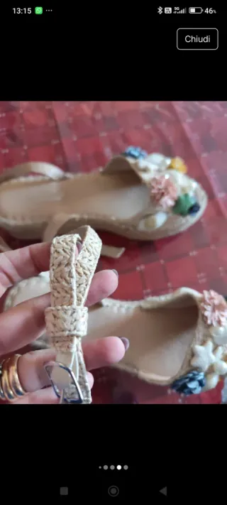 Sandali donna beige multicolor con fiori