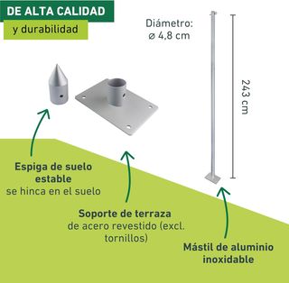 Windhager Juego Básico Poste Toldo