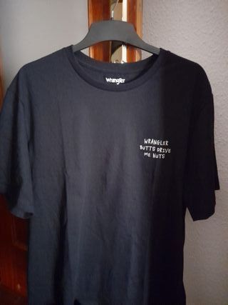 Camiseta Wrangler Negra Manga Corta Hombre