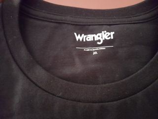 Camiseta Wrangler Negra Manga Corta Hombre