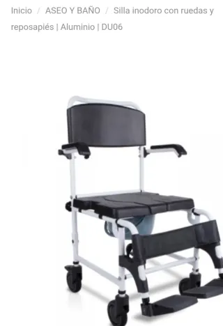 Silla inodoro con ruedas y reposapiés