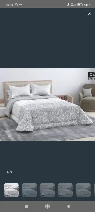 Edredón gris y blanco todas las medidas