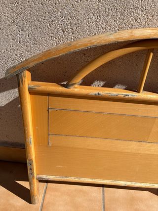 Cabecero rústico de madera, para lijar y pintar