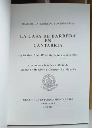 LA CASA DE BARREDA EN CANTABRIA. HISTORIA.