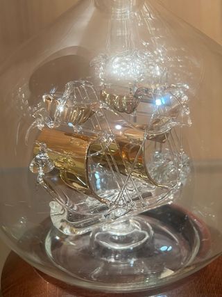 Botella Barco Cristal con Madera