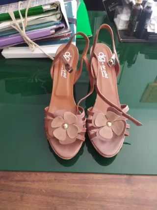 Sandali estivi tacco sughero marron /beige 40