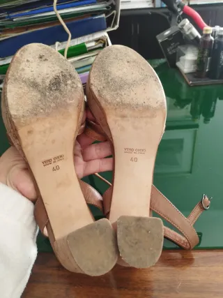 Sandali estivi tacco sughero marron /beige 40