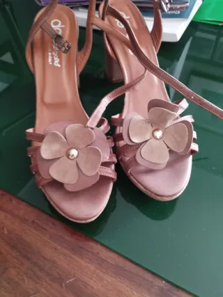 Sandali estivi tacco sughero marron /beige 40