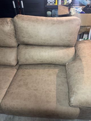Sofá de tela beige/marrón