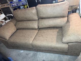 Sofá de tela beige/marrón