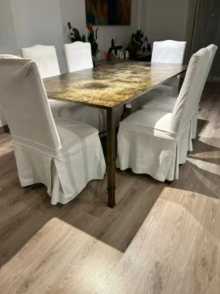 Juego de comedor con mesa y sillas Precio negociab