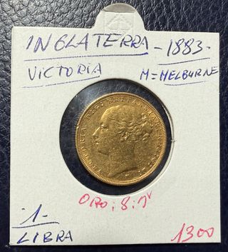 Moneda Oro Inglaterra Victoria 1883