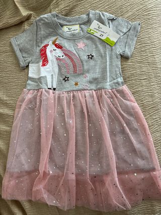 Vestido unicornio niña 2T