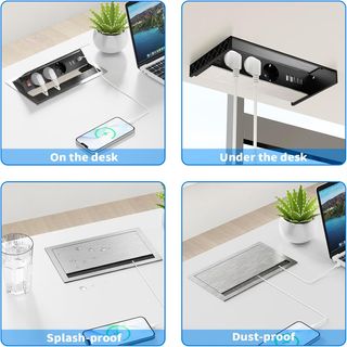 Enchufe empotrable aluminio 3 tomas + 2 USB