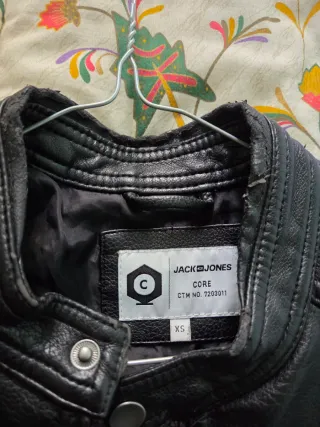 Giacca in pelle Jack & Jones nera