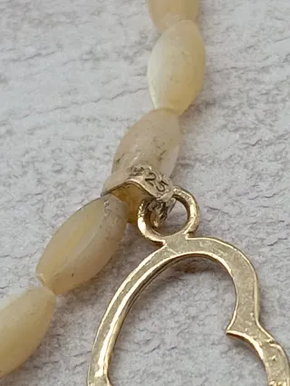 Collar Nácar y Plata 925 Vermeil Corazón