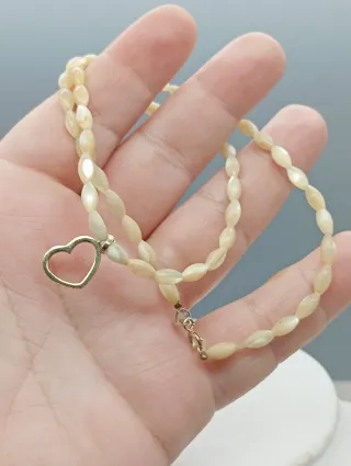 Collar Nácar y Plata 925 Vermeil Corazón