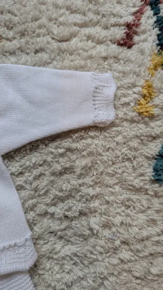 Conjunto bebé punto blanco y azul 3 meses