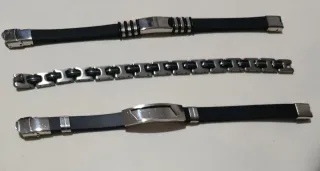 Lote 3 Pulseras Hombre Acero Inoxidable