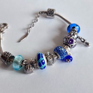 Pulsera Amore & Baci Plata y Azul