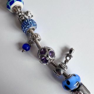 Pulsera Amore & Baci Plata y Azul