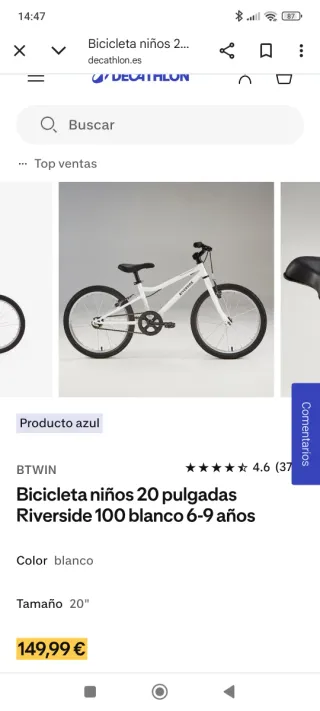 Bicicleta infantil blanca