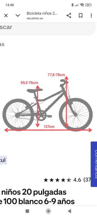 Bicicleta infantil blanca