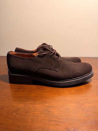 Zapatos De Ante Marrón Ante Elegantes Vestir