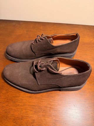 Zapatos De Ante Marrón Ante Elegantes Vestir