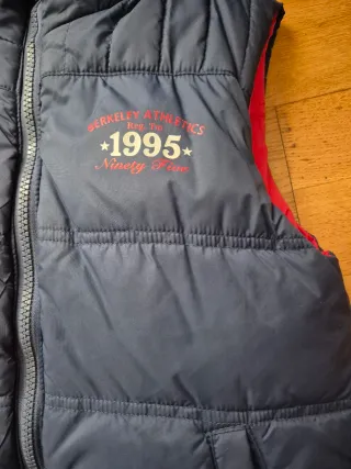 Chaleco acolchado niño 8 años reversible, capucha