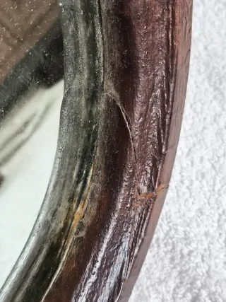 ANTIGUO ESPEJO OVALADO DE COMODA DE DORMITORIO