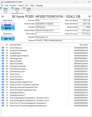SK hynix PC801 1TB NVMe PCIe Gen4 SSD