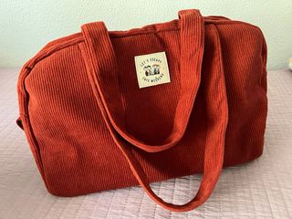 Bolso grande de pana rojo