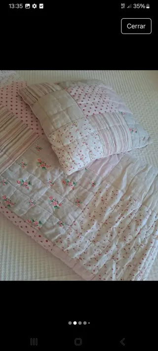 Colcha Zara Home Patchwork Flores y Puntos
