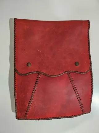 Mochila piel Vintage Roja