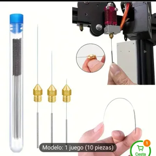 Juego 10 Varillas Desatascar Boquillas 0.2-1.0mm