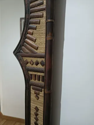 Espejo Pared Artesanal Bambú