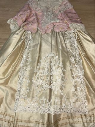 Traje de Fallera Niña Rosa y Dorado