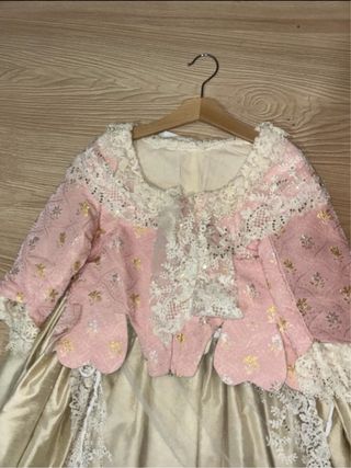 Traje de Fallera Niña Rosa y Dorado