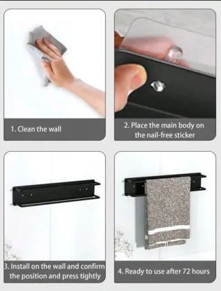 Toallero de pared de hierro negro