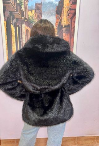 Abrigo pelo Zara Talla M