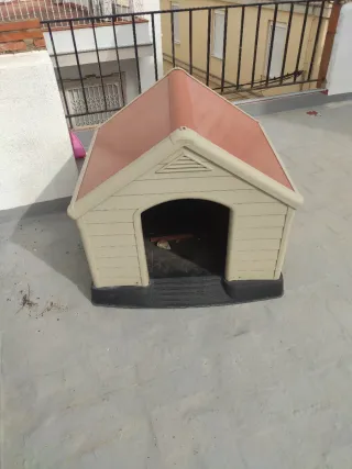 Caseta para perro de plástico.