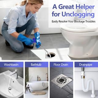 Set Alambre Desatascador Tuberías Azul