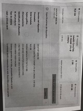 PC Escritorio Intel i5-10400F 2.90GHz F1