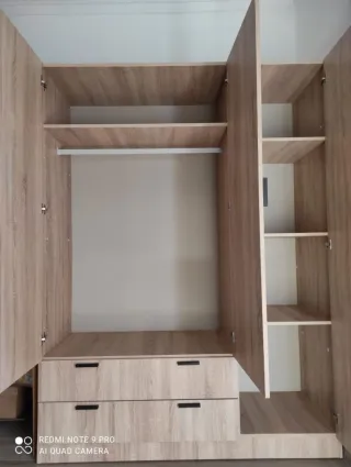 Armario modular madera color beige/marrón