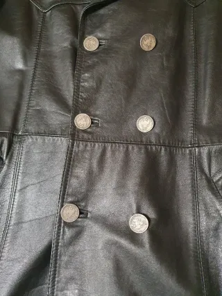 Trench in pelle nera vintage